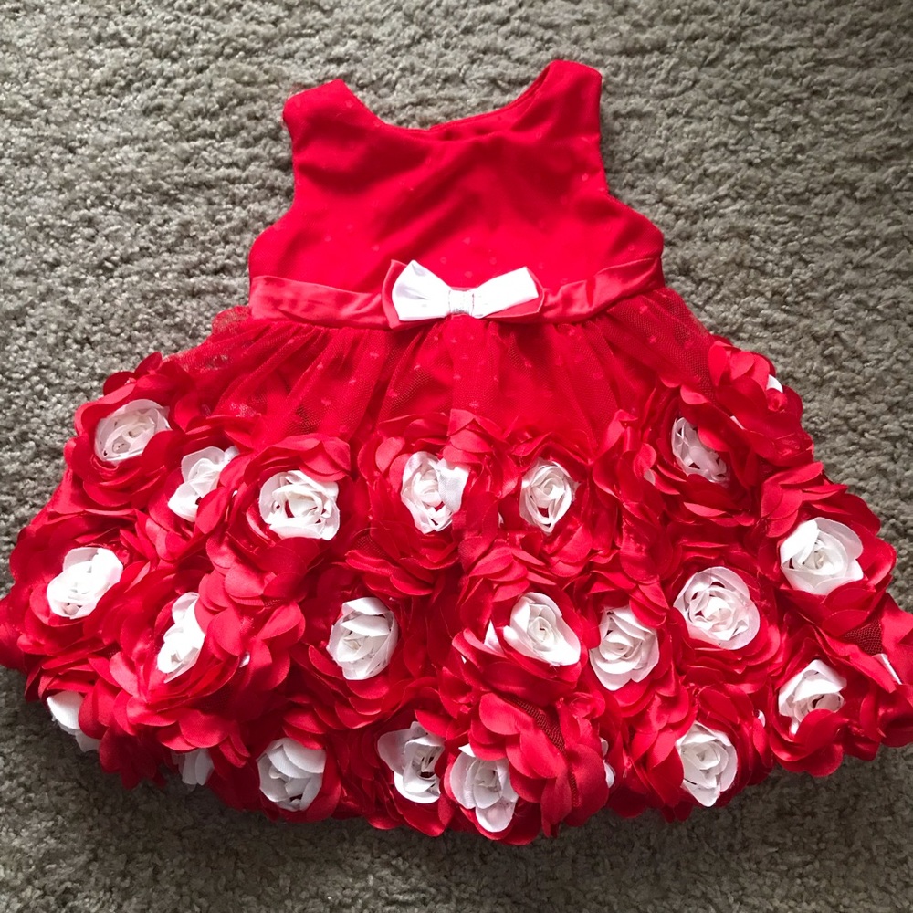 Red floral skirt Christmas Dress